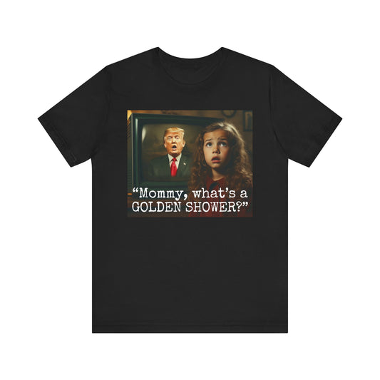 Anti-Trump Political Statement Tee, Unisex Jersey Short Sleeve Tee for Activism, Protest Shirt, Vote Responsibly, Gift for Advocates, Unisex, White and Black (mommy)