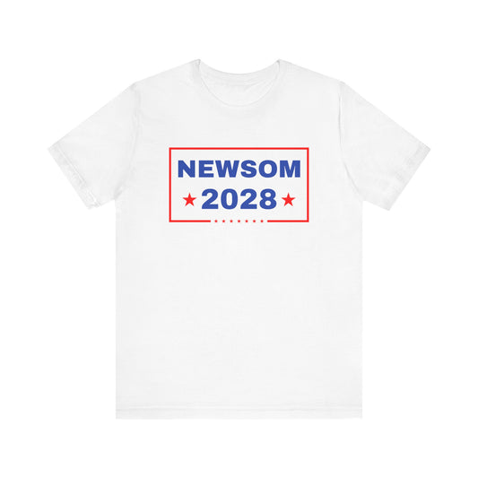 Newsom 2028 T-shirt, Gavin Newsom for President Tee, Anti-Trump Graphic Tee, Unisex Jersey Short Sleeve Tee Black Shirt